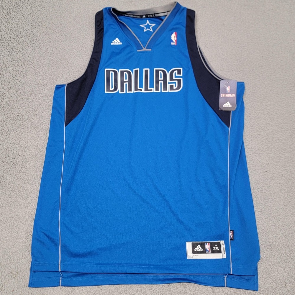 Dallas Mavericks Jersey Mens 2XL Blue NBA Basketball Adidas Swingman Length +2